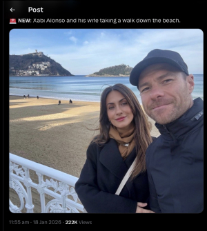 Xabi and his wife at Spurs